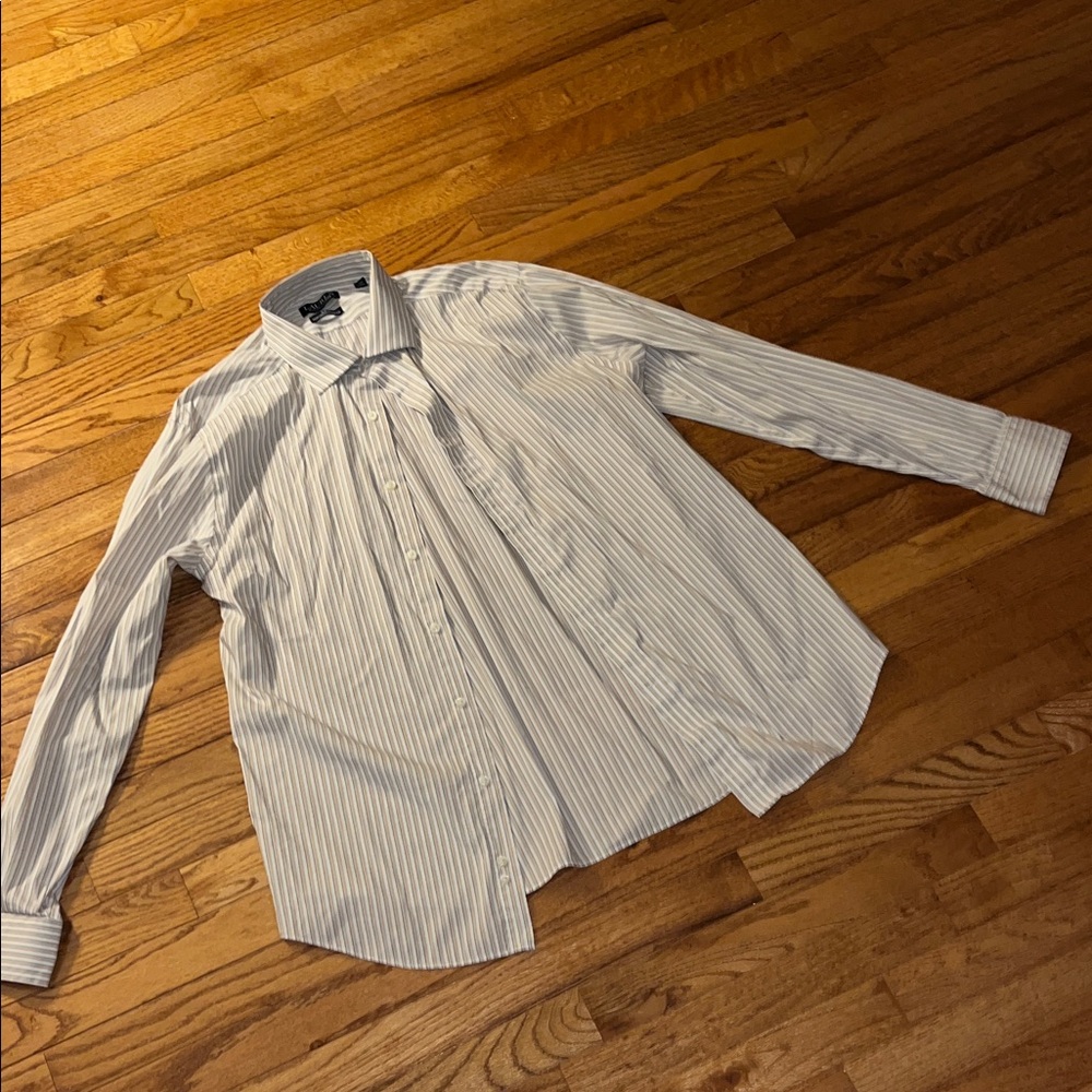 Ralph Lauren Men's Blue Striped Dress Shirt